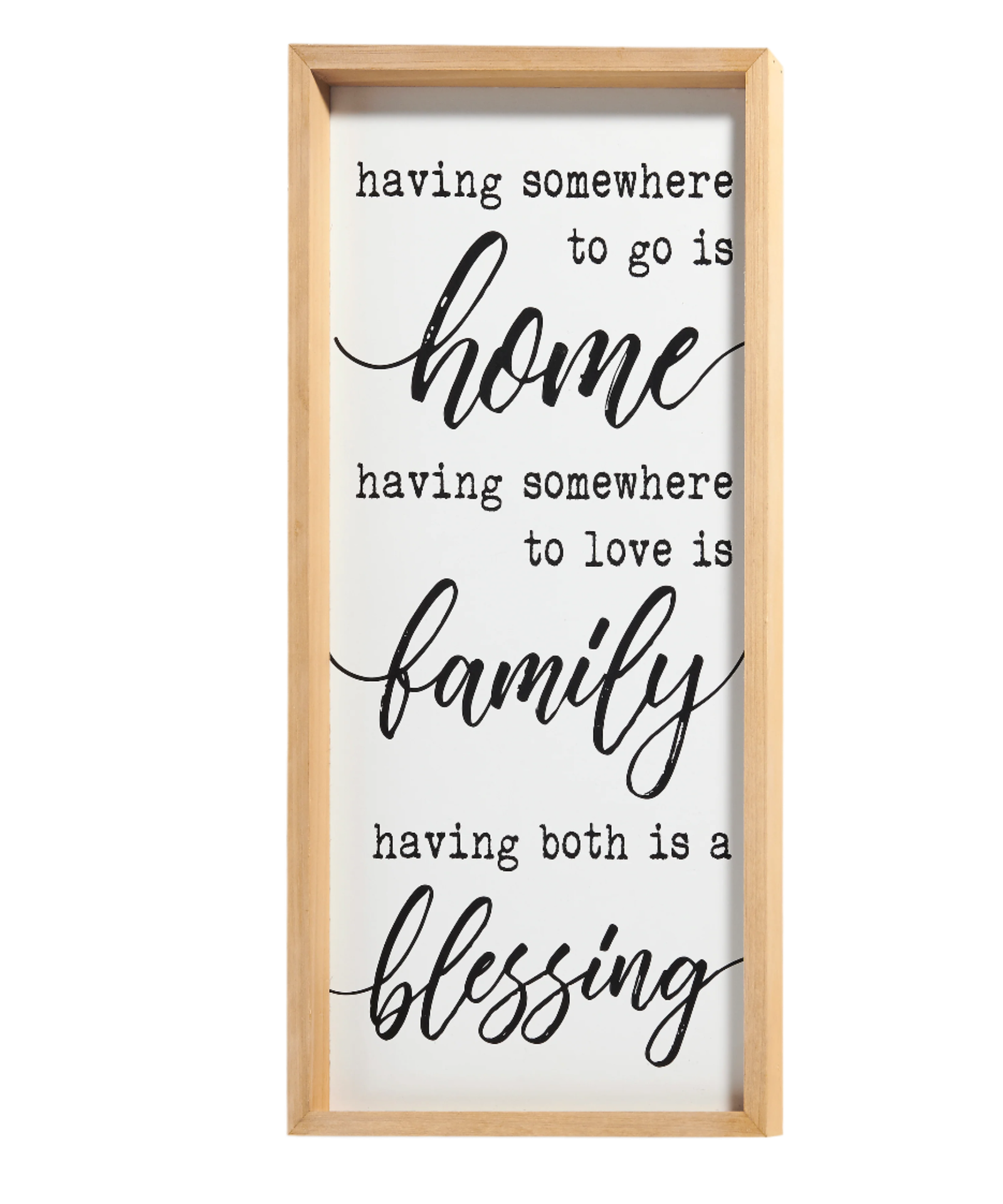 White wall decor with sentiment