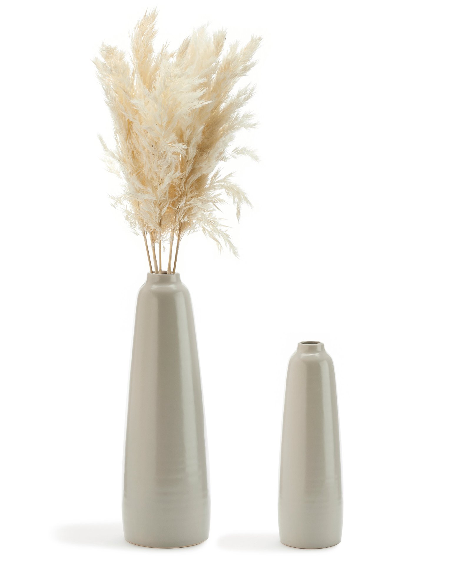 Ceramic Tapered Vase Light Grey